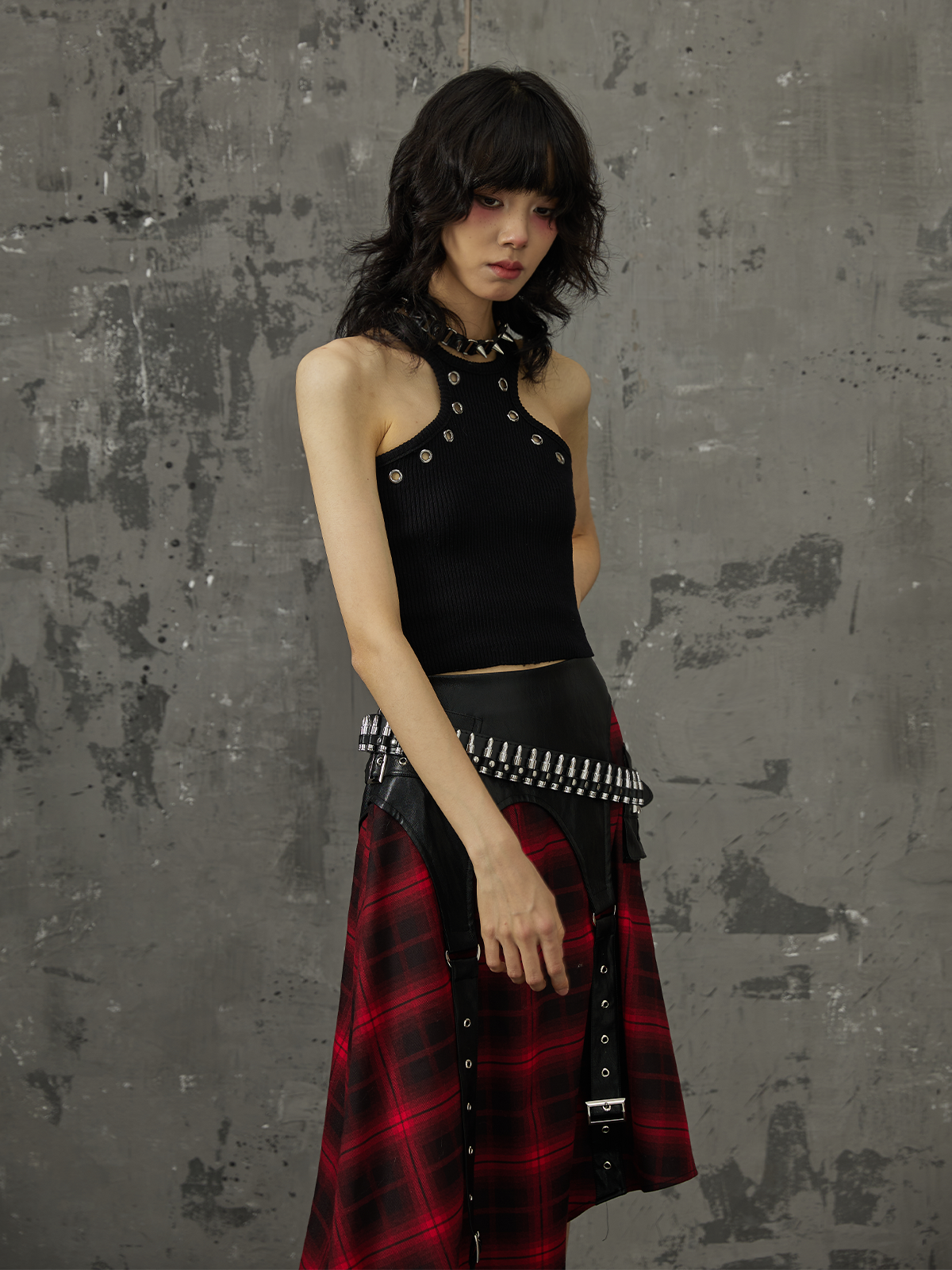 Versatile Dark Punk Metal Camisole FRU0049