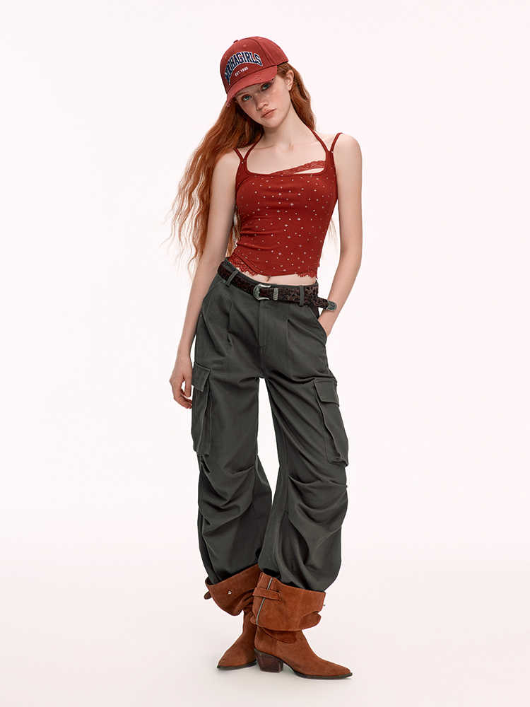 Loose Straight Wide Leg Workwear Casual Pants WOO0142