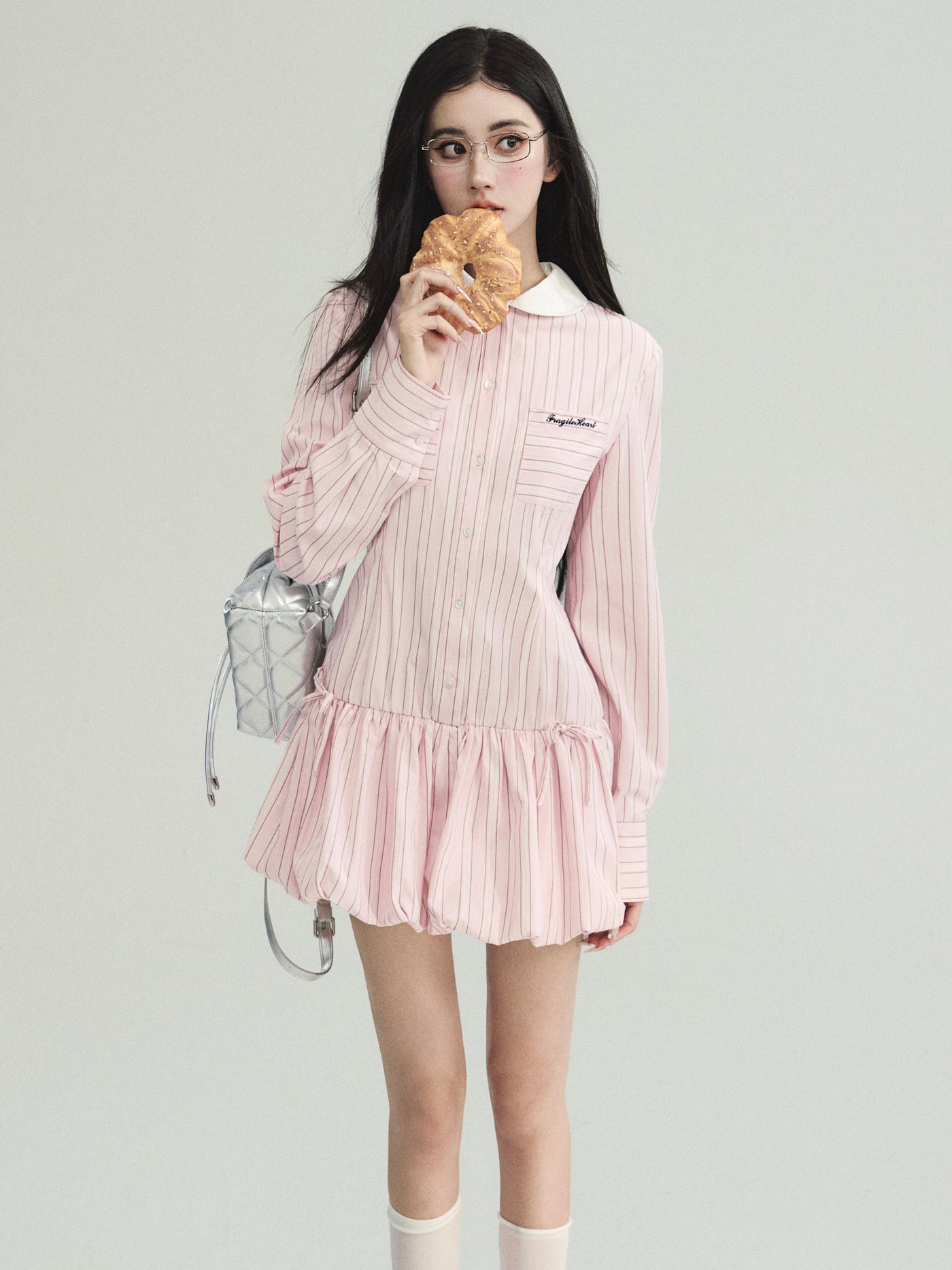 College Style Shirt Dress/Shorts FRA0198