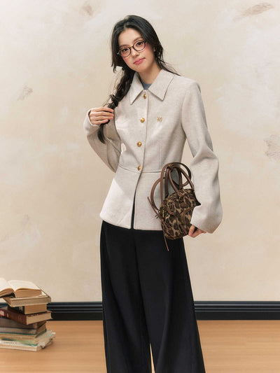 All-match Woolen Waist Slimming Suit Jacket SHI0110