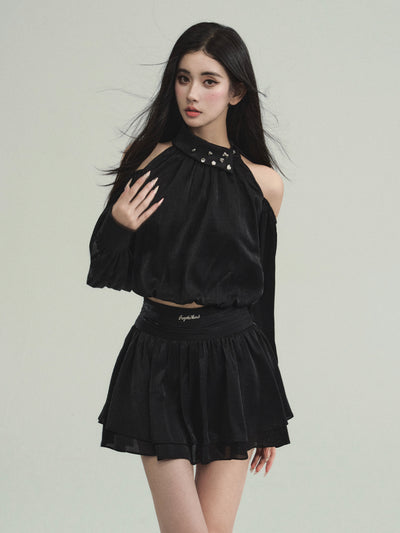 High-end Sense Style Slim Exquisite Top/Short Skirt FRA0196