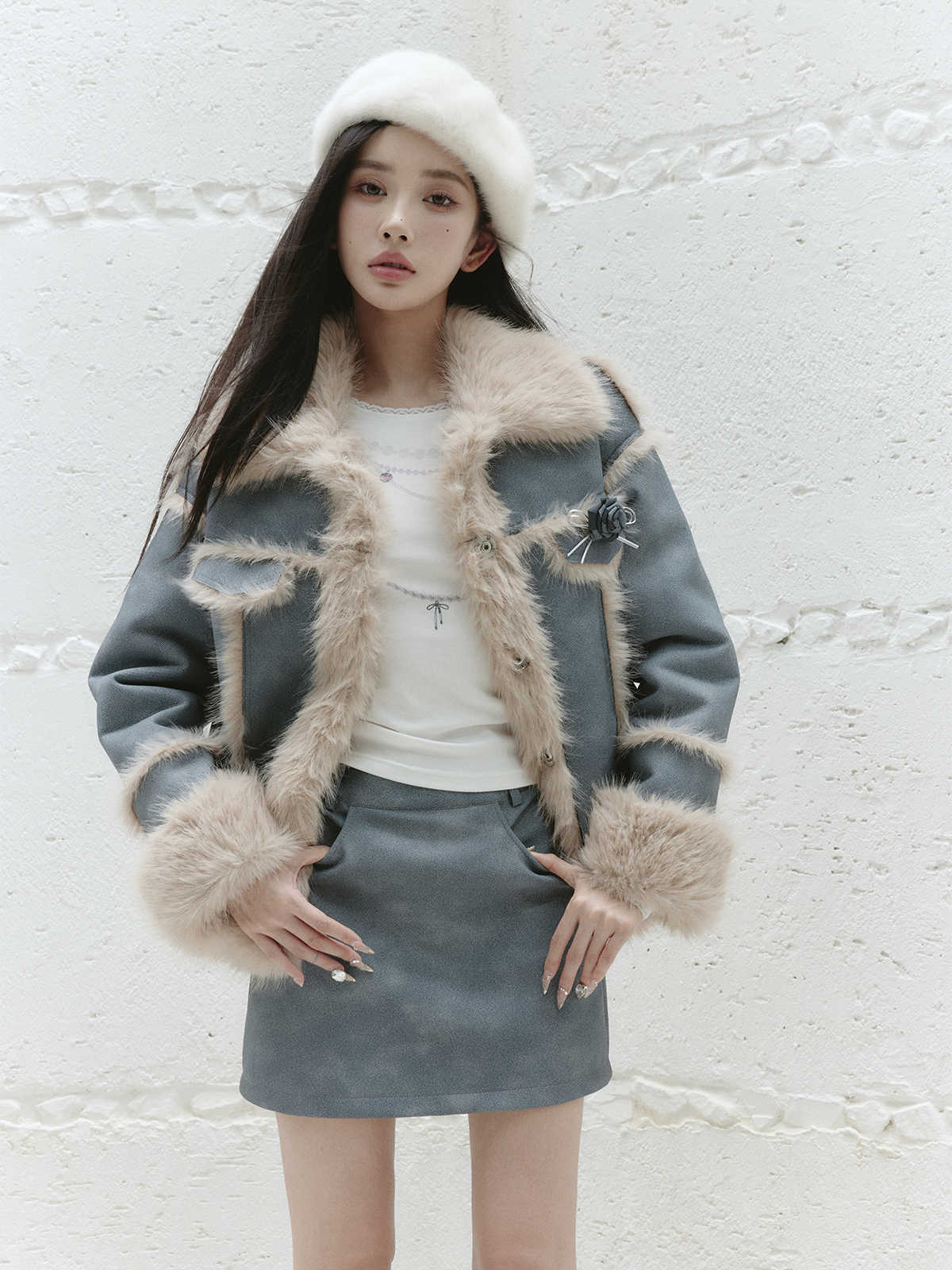 Ice Soft Design Fur Coat/Skirt FRA0239