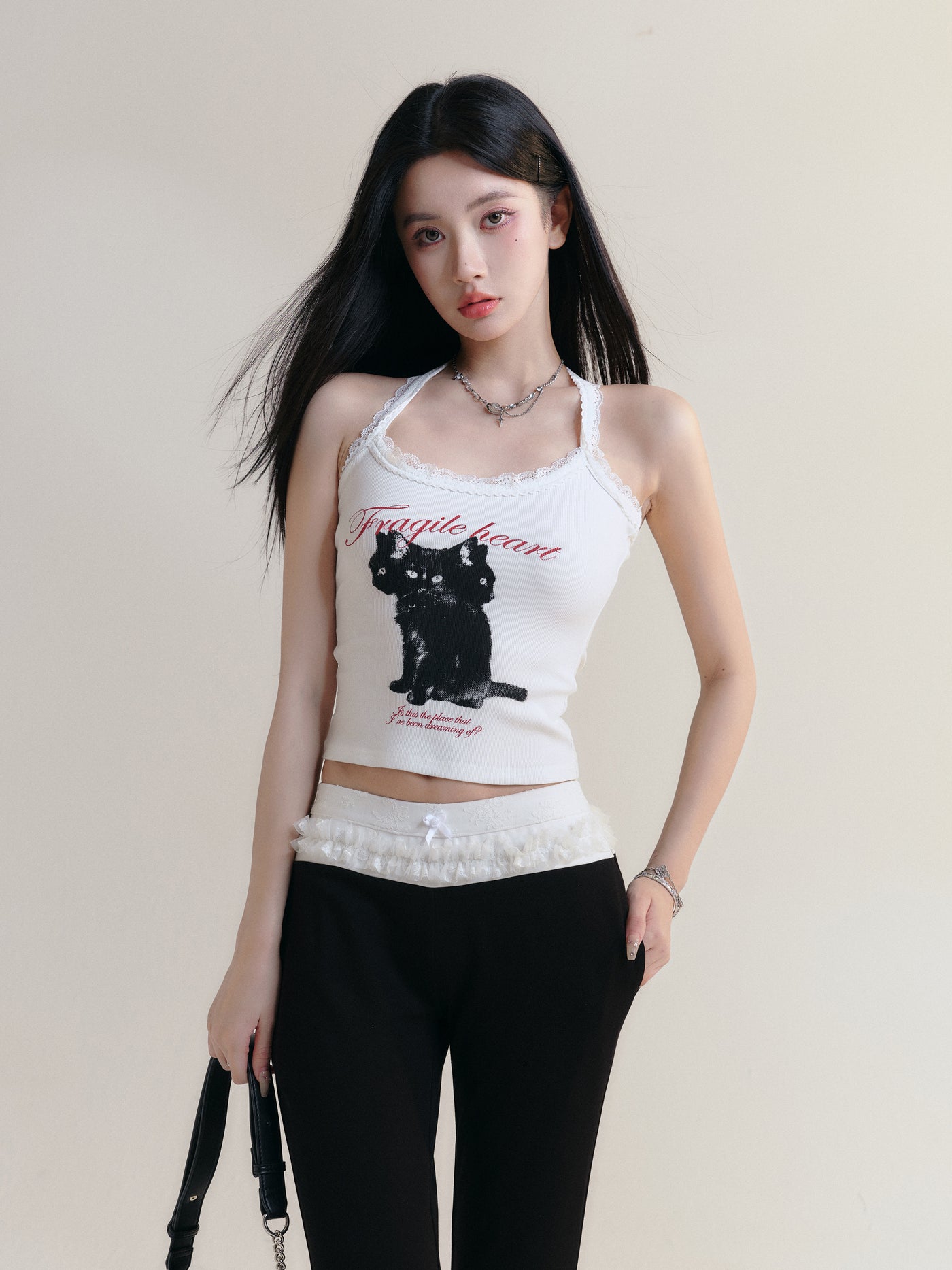 Happy Kitten Cat Printed Camisole FRA0188