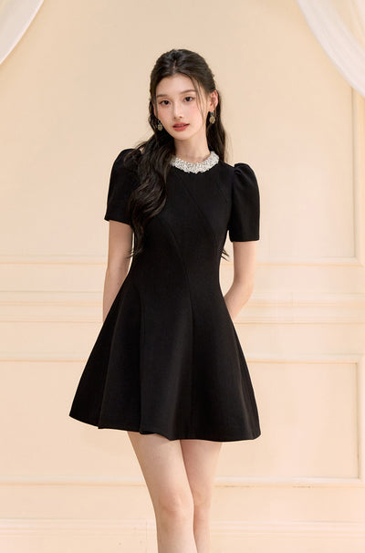 Puff Sleeve Short Umbrella Dress OSH0155