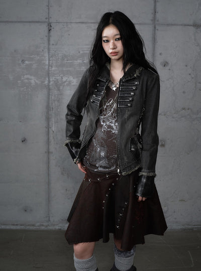 Denim Detachable Hooded Jacket NOR0202
