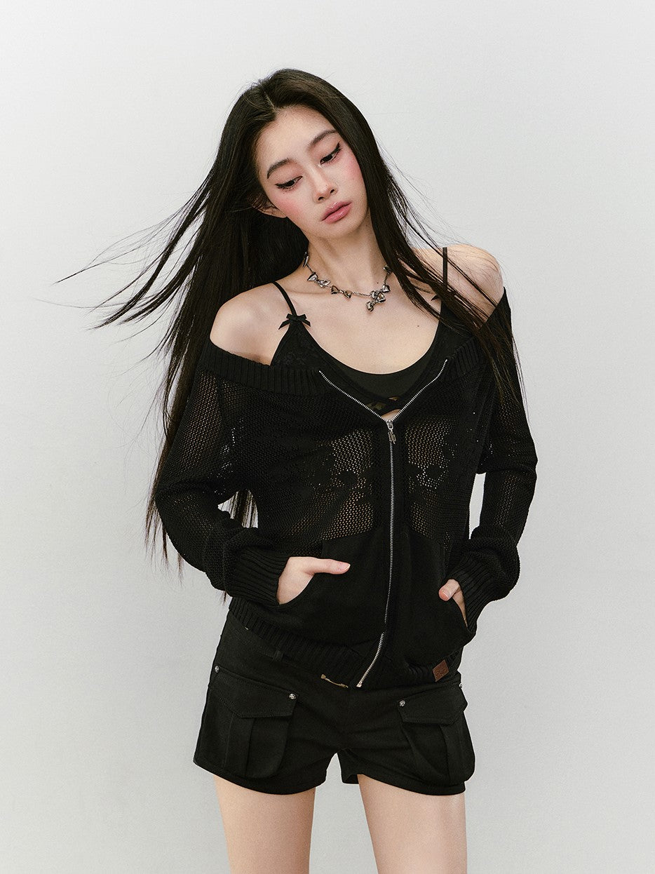 Flower Hollow Casual Jacket VIA0332