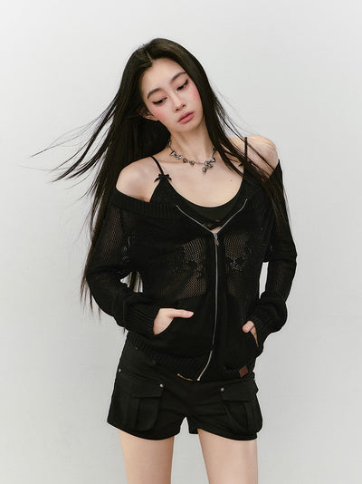 Flower Hollow Casual Jacket VIA0332