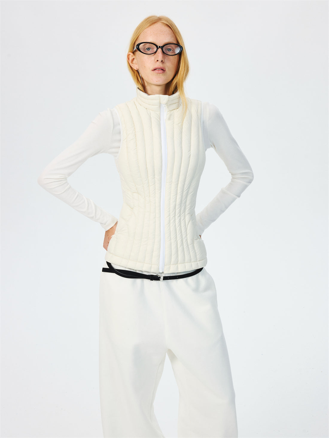 Quilted Lightweight Stand Collar Down Vest CUR0265