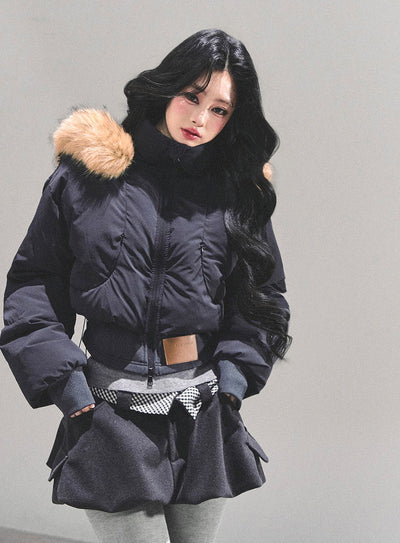 Hooded Cotton Short Jacket DIA0679