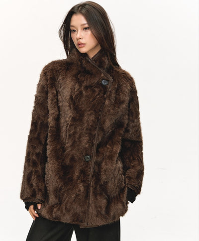 High-end Stand-collar Faux Fur Coat ANA0081