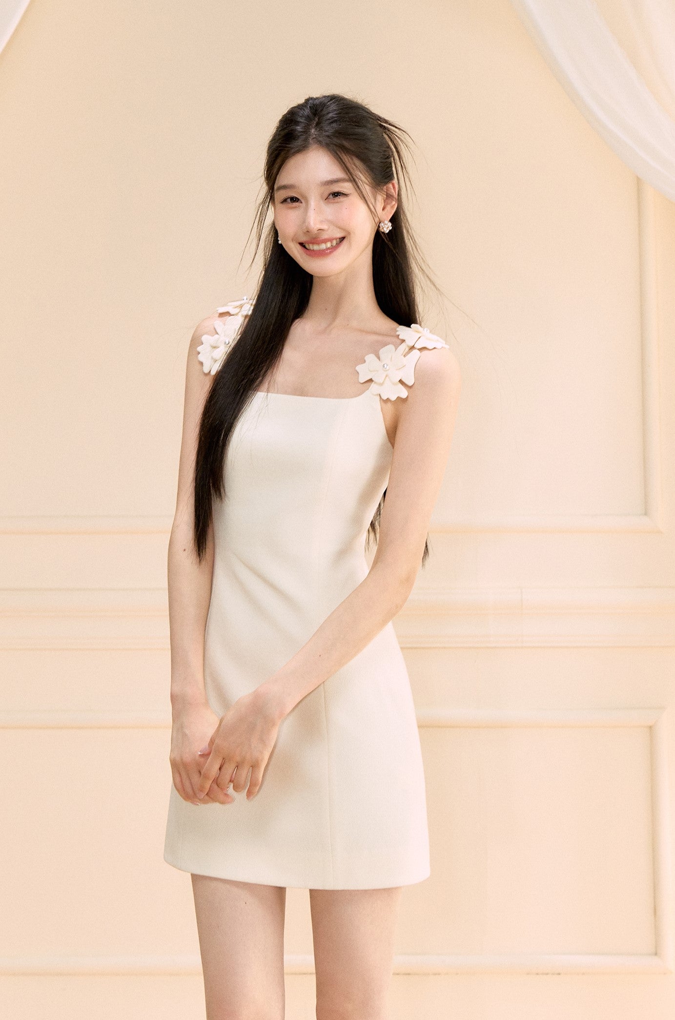 Flower Strap Suspender Dress OSH0177