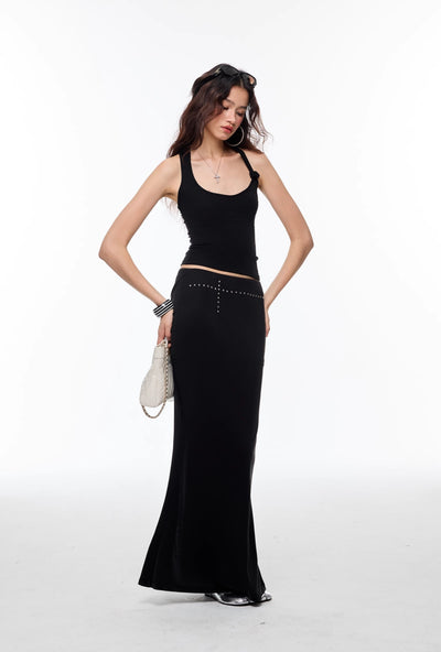 Cross Irregular Long Skirt 4MU0131