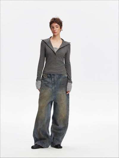 Washed Classic Loose Wide Leg Jeans SAL0206
