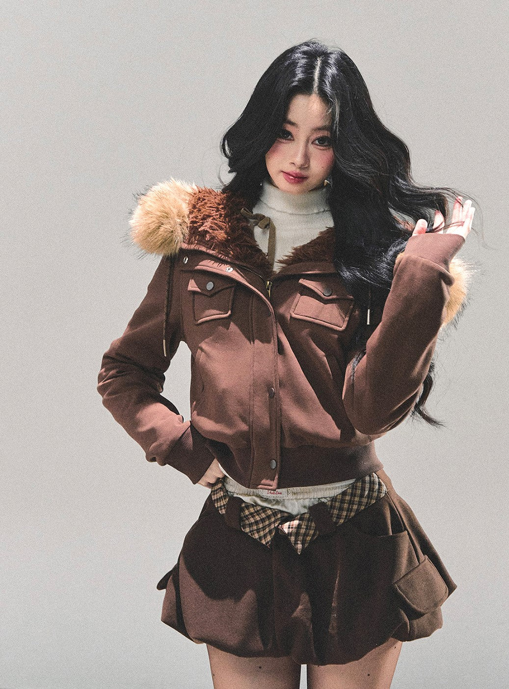 Hooded Lambswool Fleece Jacket DIA0677