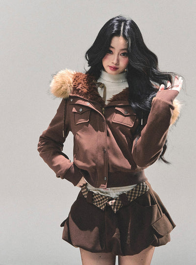 Hooded Lambswool Fleece Jacket DIA0677