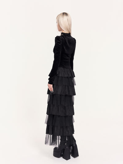 Romantic Fairy Layered Mesh Cake Long Skirt VOC0464