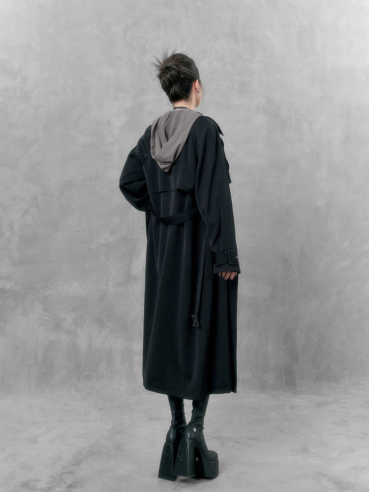 Hooded Pleated Hip Skirt Tight Dress VOC0123