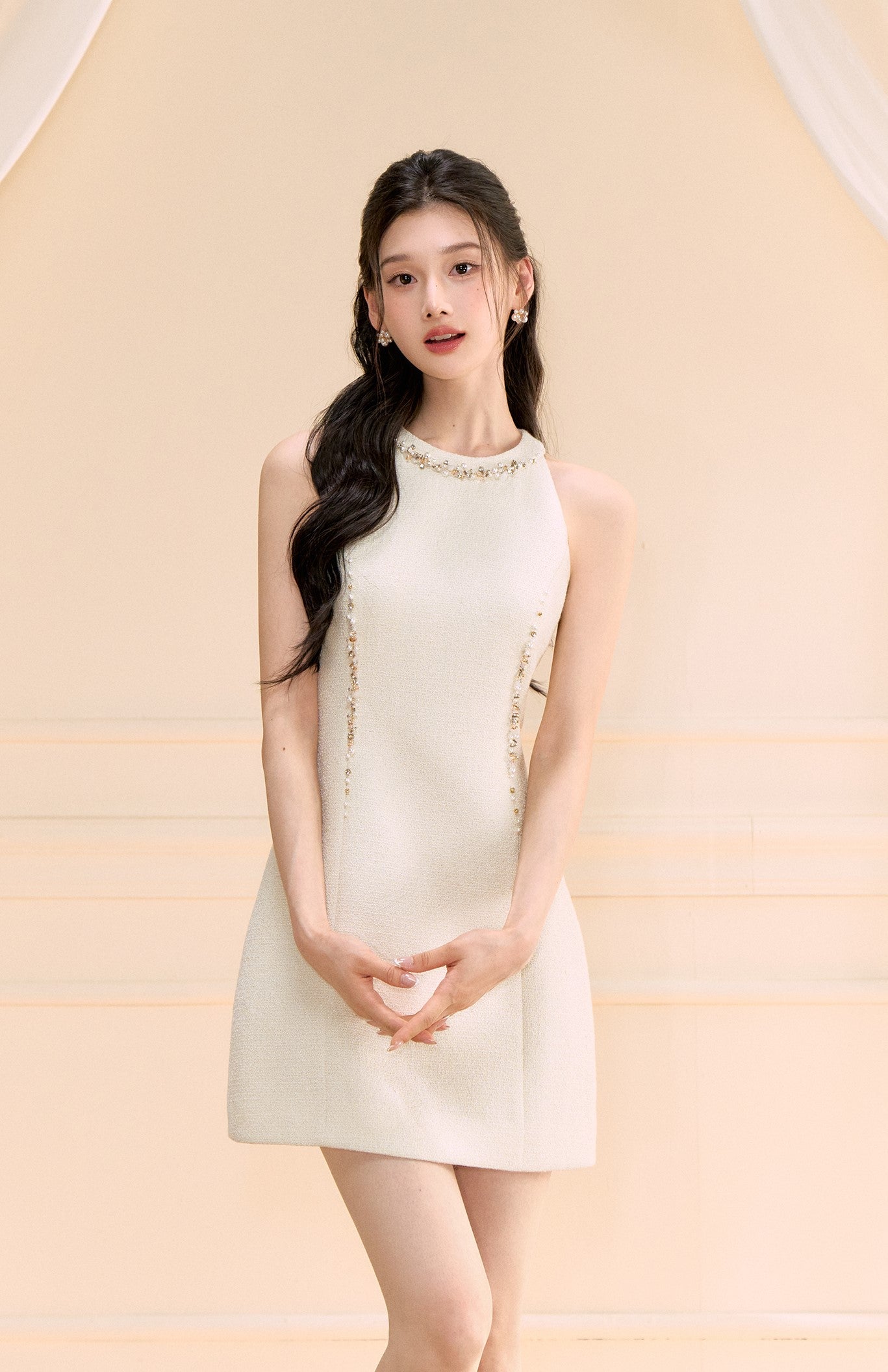 White Small Fragrance Dress OSH0164