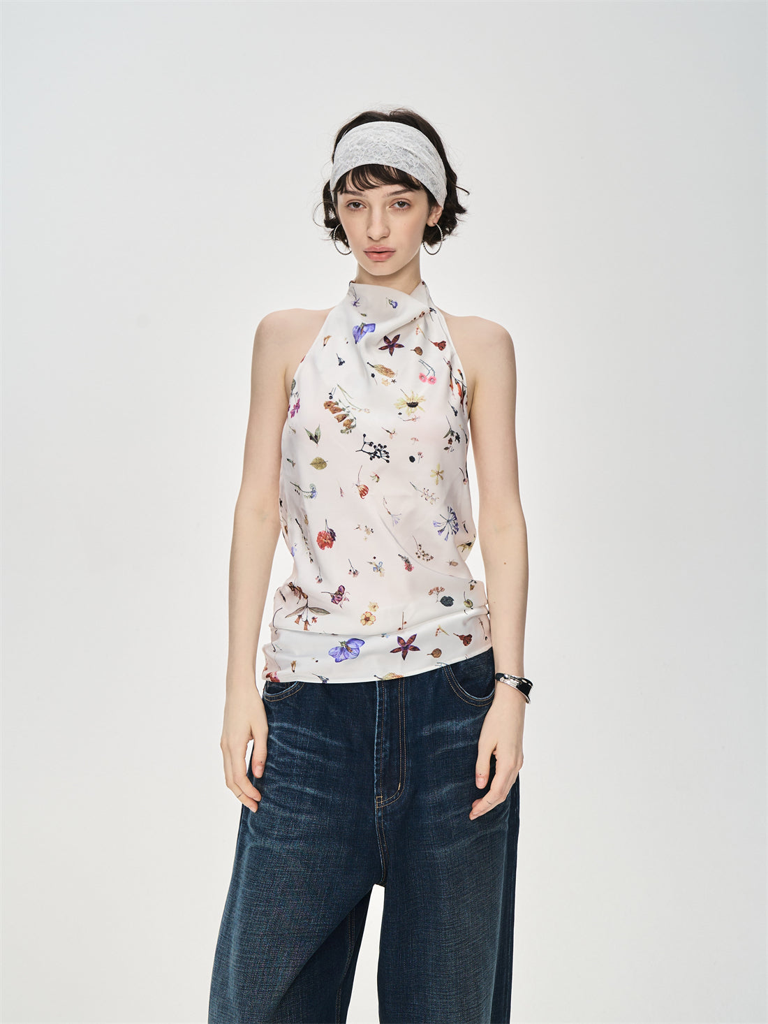 Full Print Halter Neck Top CUR0233