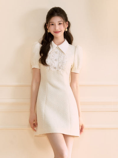 Lace Pearl Sleeveless/Short Sleeves Dress OSH0127