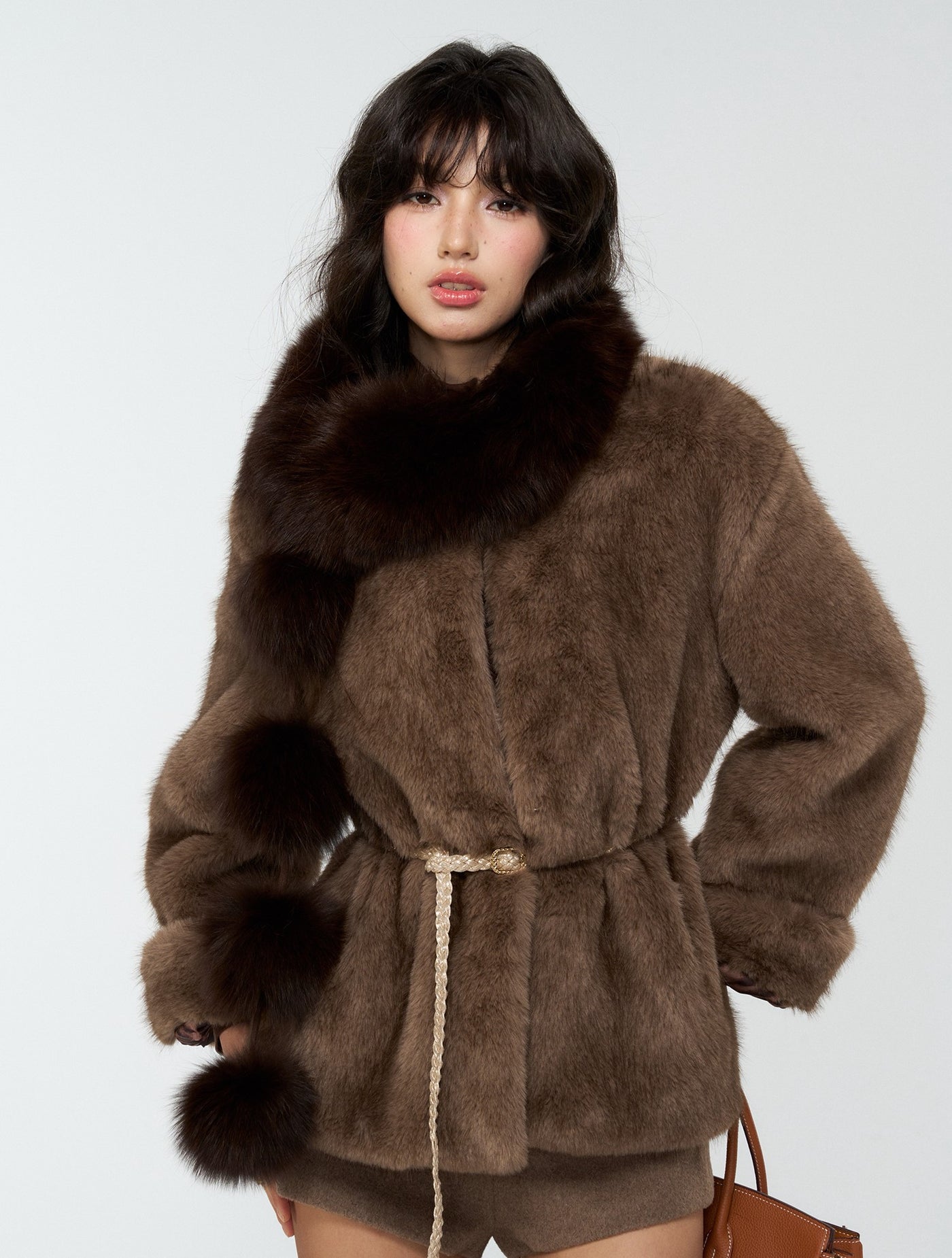 Pom-pom Puff Fur Scarf 4MU0172