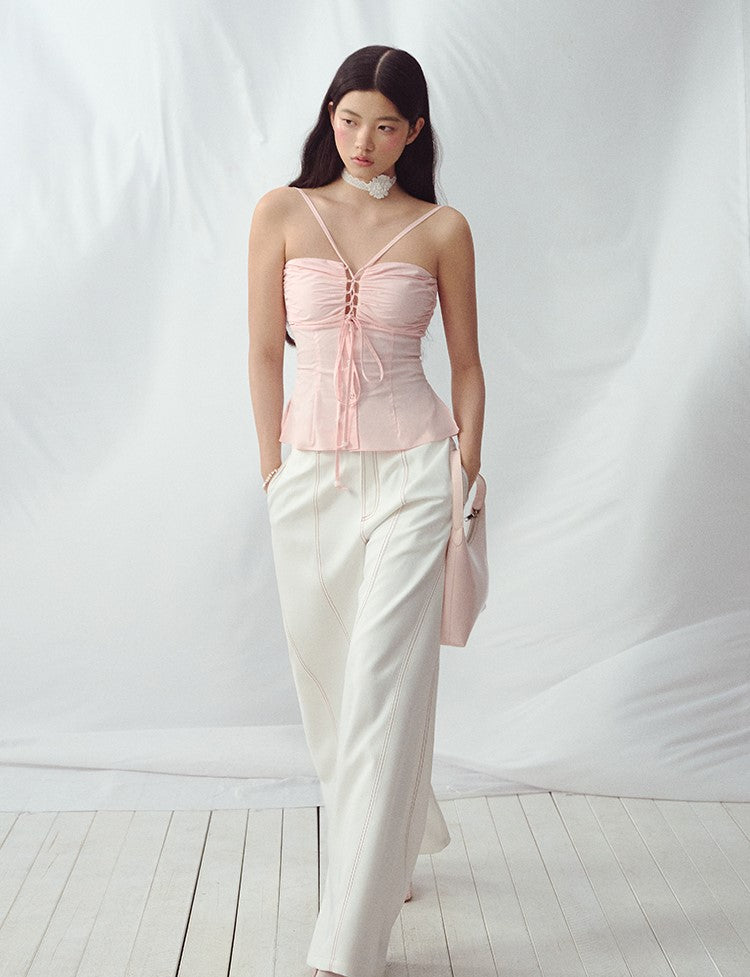 Cross Strap Hollow Striped Camisole LAL0220