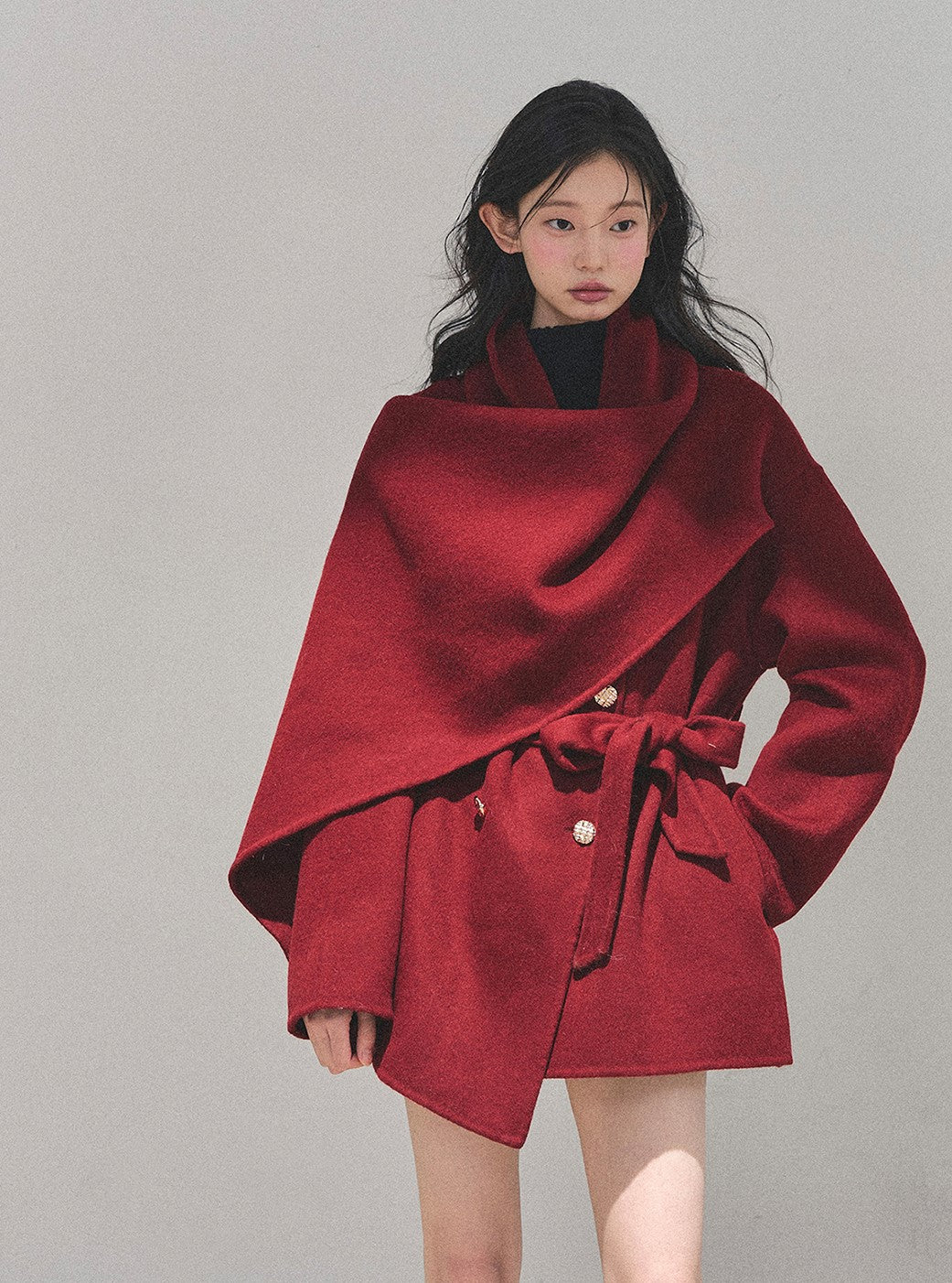 Multi Color Double-faced Wool Coat DIA0704