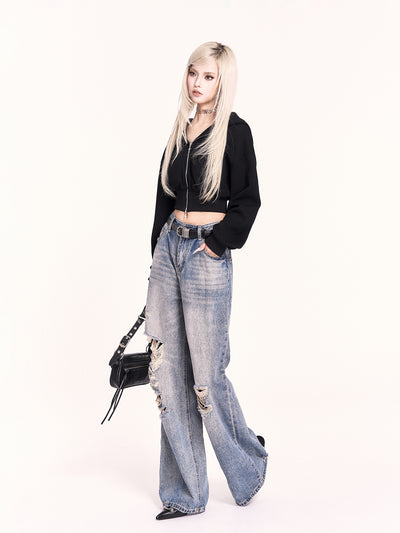 Little Devil Hooded Zip-Up Short Jacket VOC0486