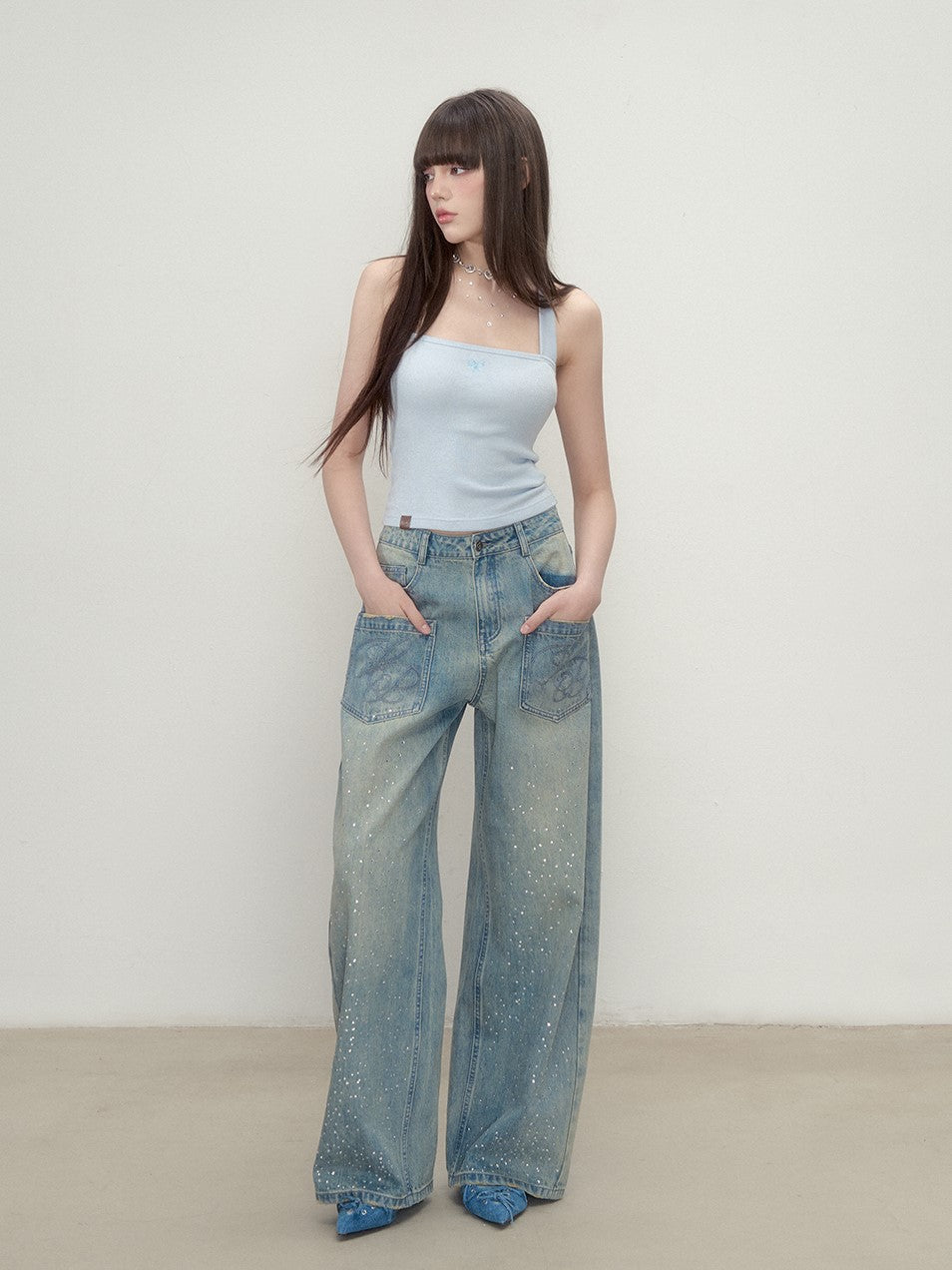 Suspender Dress/Cake Dress/Top/Jeans VIA0299