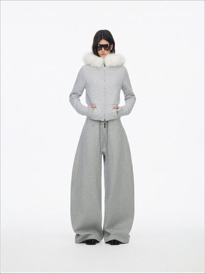 Fur Collar Hooded Sweatshirt Jacket SAL0201