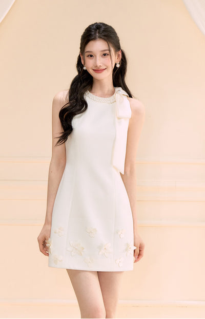 Bow A-line Sleeveless Dress OSH0176