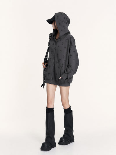 Casual Cross Design Hooded Jacket/Shorts VOC0459