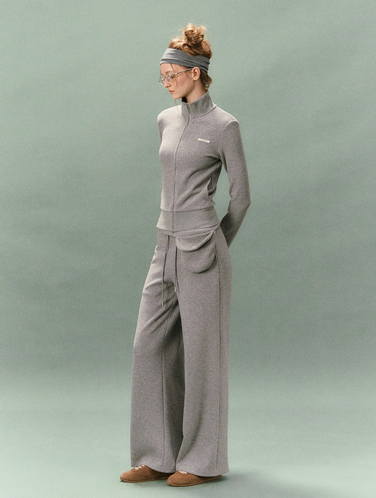 Stand Collar Slim Sweatshirt Jacket/Pants LAL0236