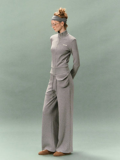 Stand Collar Slim Sweatshirt Jacket/Pants LAL0236