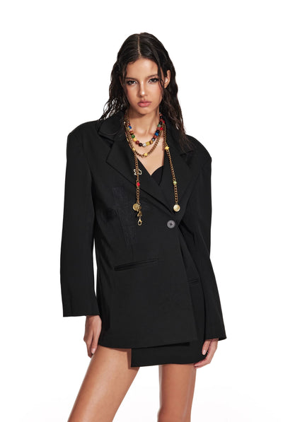 High-end Design Black Suit Jacket 4MU0064