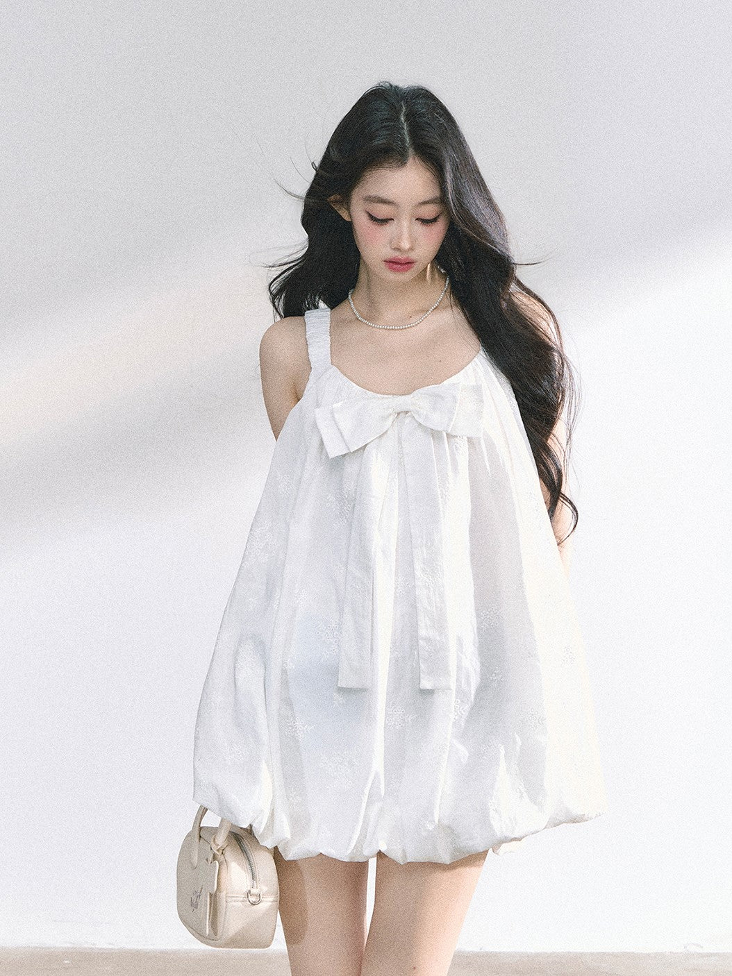 Babydoll Bow Short Dress DIA0464