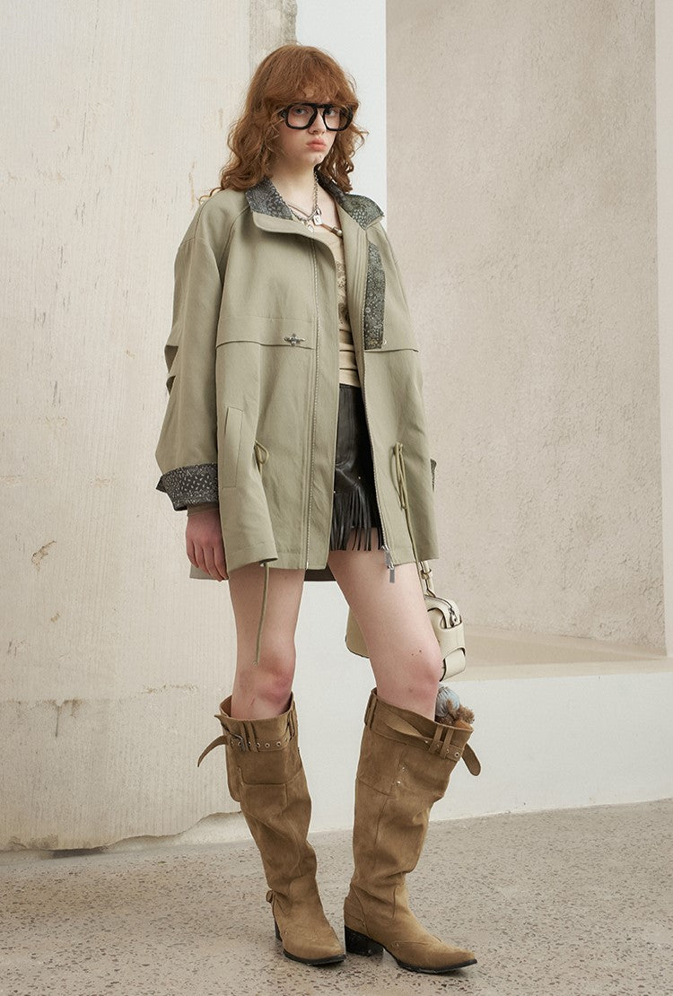 Paisley Patchwork Mid-length Jacket DID0216