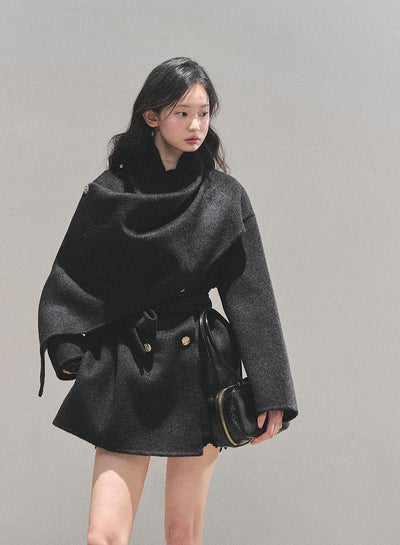 Multi Color Double-faced Wool Coat DIA0704