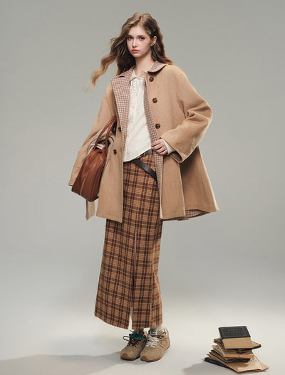 High-Proportion Wool Chestnut Brown Coat GRO0076