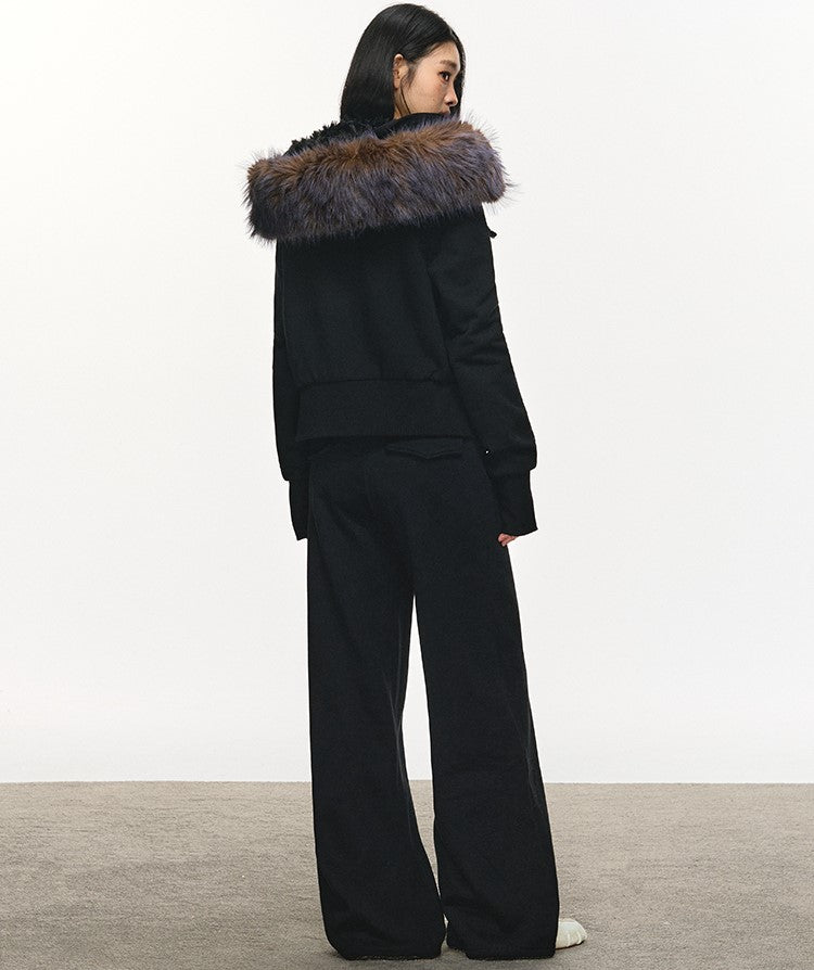 Fur Collar Sweatshirt Short Jacket/Pants ANA0116