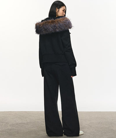 Fur Collar Sweatshirt Short Jacket/Pants ANA0116