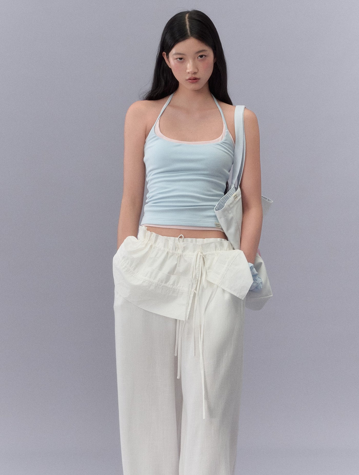 Lace Waistband Drape Pants LAL0212