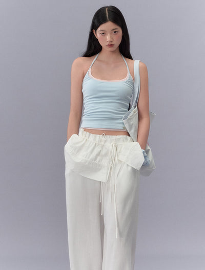 Lace Waistband Drape Pants LAL0212
