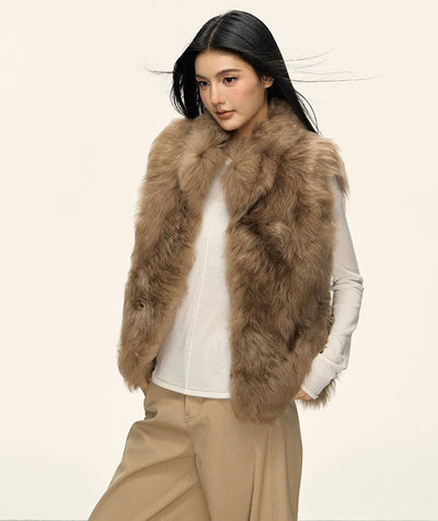 Stand Collar Short Fur Warm Vest Jacket ANA0111