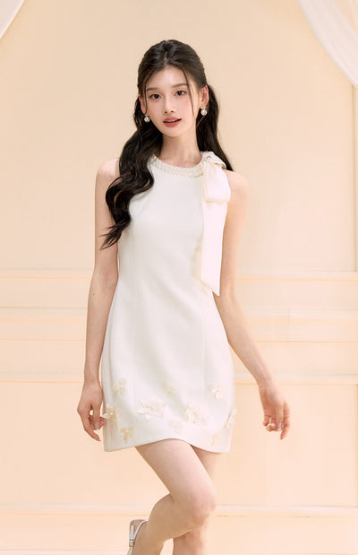 Bow A-line Sleeveless Dress OSH0176