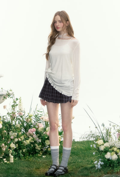 One-shoulder See-through T-shirt AYF0083