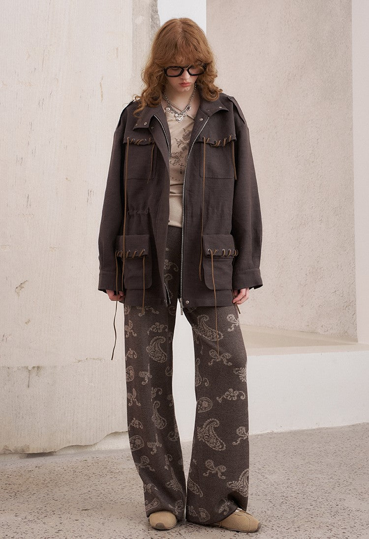 Pocket Drawstring Playful Jacket DID0229