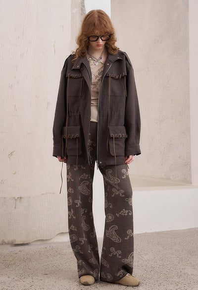 Pocket Drawstring Playful Jacket DID0229