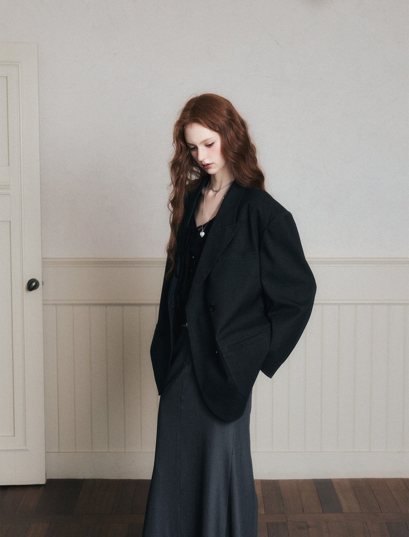 Double-breasted Silhouette Casual Suit Jacket LUL0174