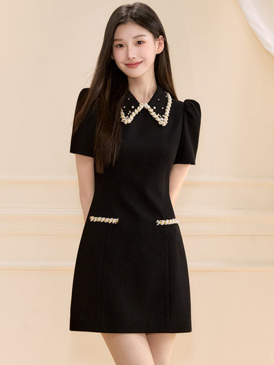 Starry Black A-line Dress OSH0133